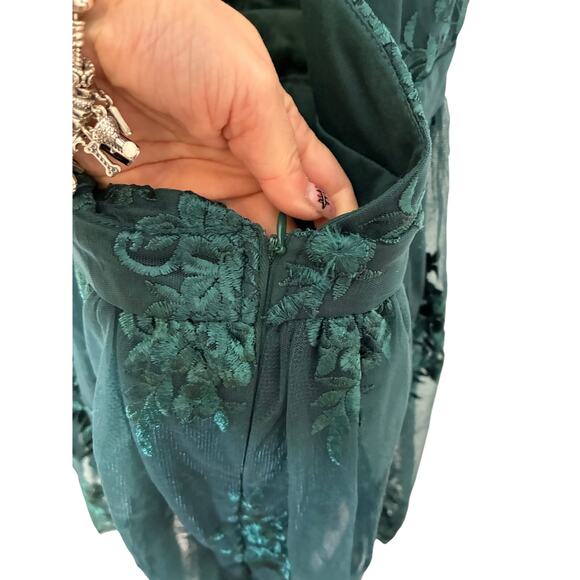 NWT A Love To Remember Emerald Lace Backless Skater Dress S Holiday Christmas - Picture 6 of 7
